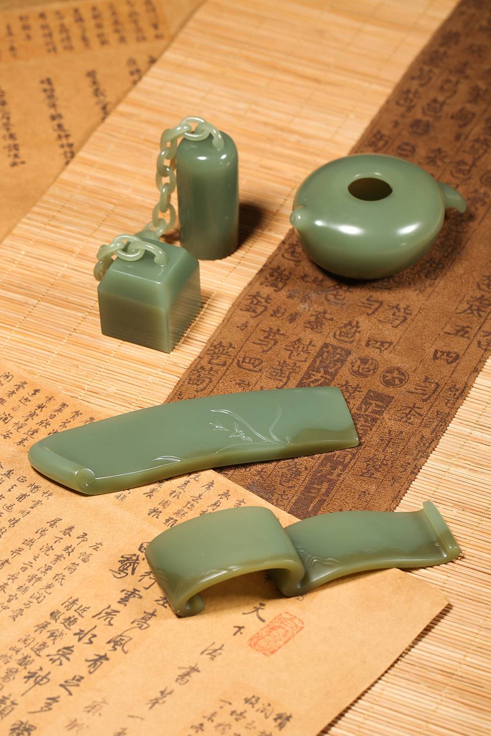 文房四宝，东北河磨料，娟柔素美，雅物增香和田玉鉴定保养知识大全-藏