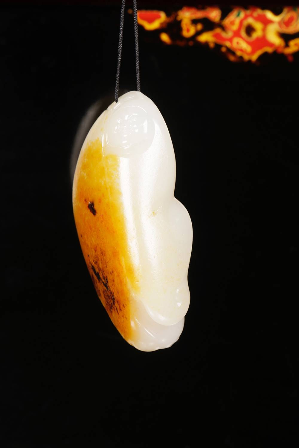 和田玉製・細密彫・金蟾・置物・賞物』極細工 古賞物 中国