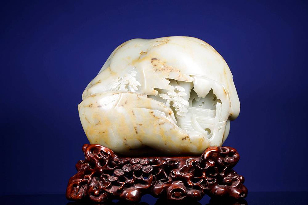 C~PP3988 人間国宝 中国骨董品 和田玉『和田玉鳳紋大刀です 』