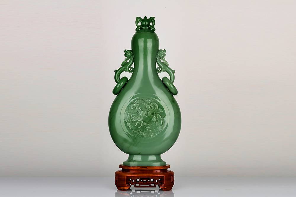 骨董*珍藏*戰漢*古和田玉*羊脂玉*大師精彫*靈猴獻壽*筆洗】極細工 包漿