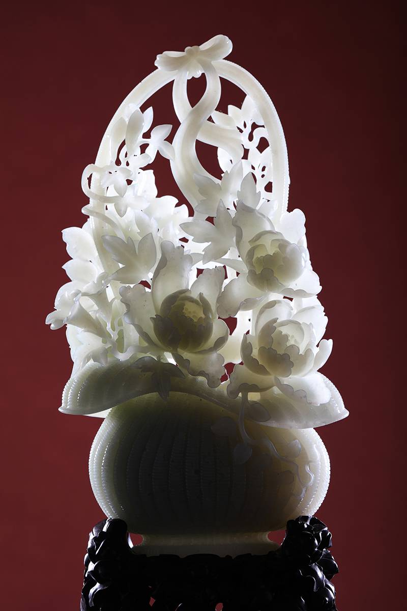 金玉满堂玉雕大拍 · 花开富贵花篮 | 玉篮藏春， 富贵吉祥